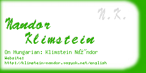 nandor klimstein business card